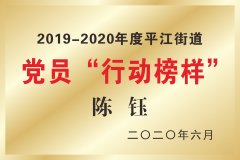 2019—2020年度平江街道党员“行动榜样”陈钰